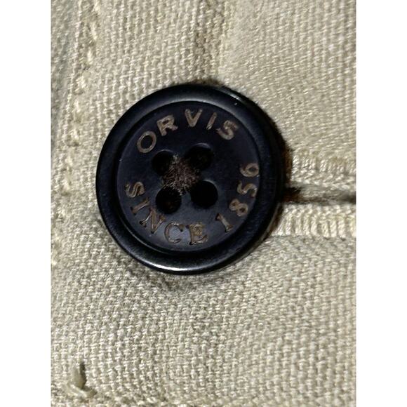 Orvis Chino Shorts Mens W34 Beige Khaki Golf Hiking Fishing Slash Pockets Tan - Picture 9 of 12